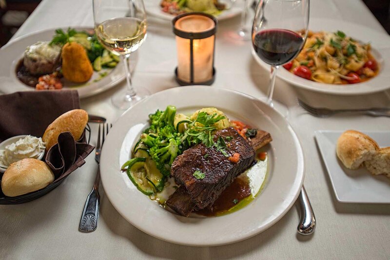 Short rib entree with side of vegetables